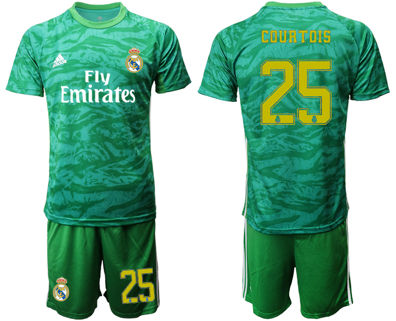 2019-20 Real Madrid 25 COURTOIS Green Goalkeeper Soccer Jersey