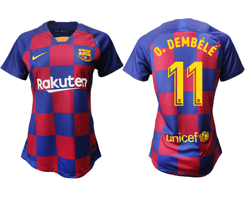 2019-20 Barcelona 11 O.DEMBELE Home Women Soccer Jersey