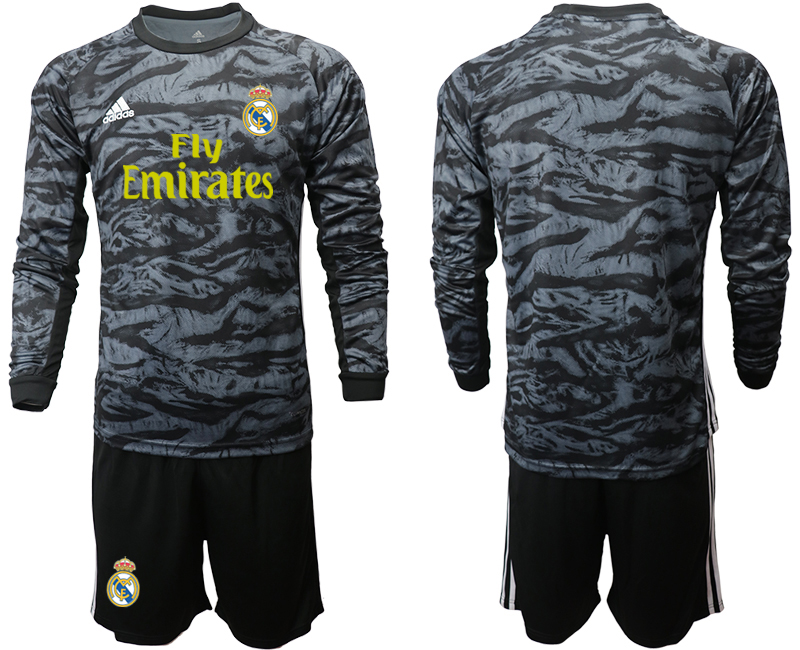 2019-20 Real Madrid Black Long Sleeve Goalkeeper Soccer Jersey