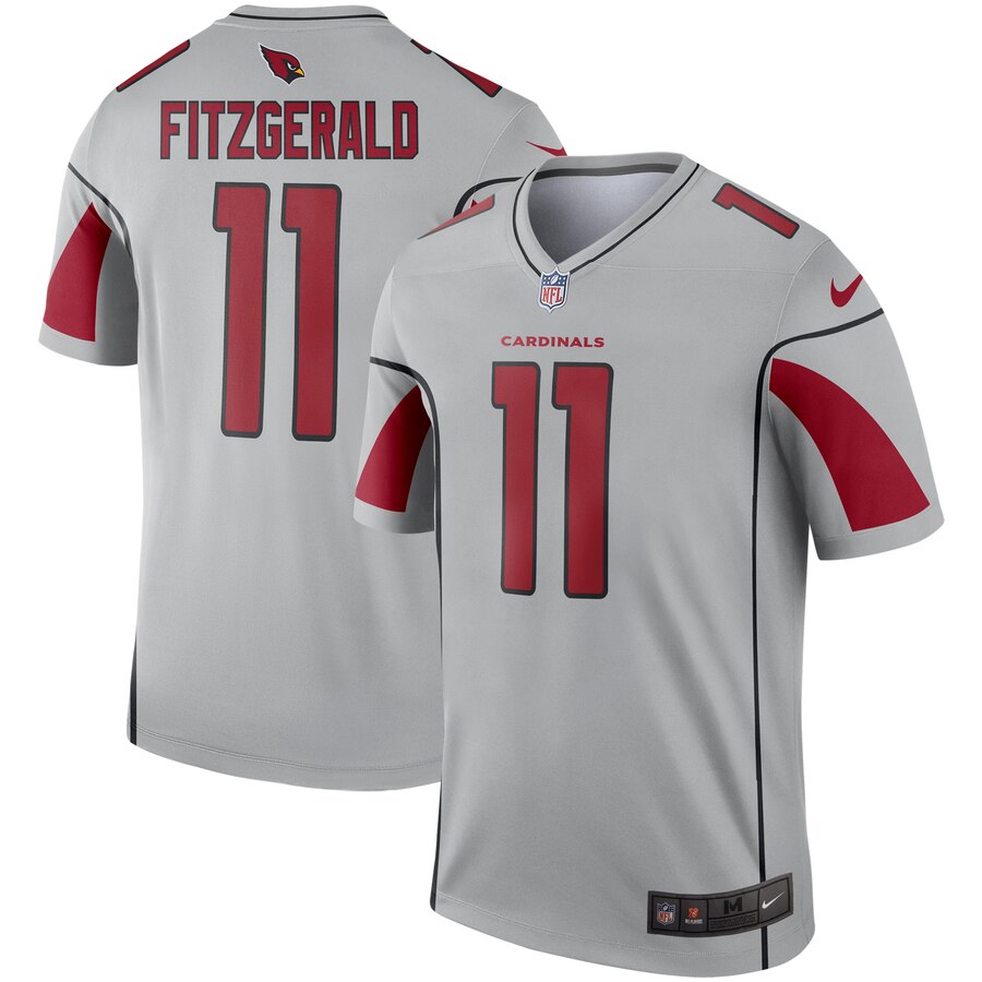 Nike Cardinals 11 Larry Fitzgerald Silver Inverted Legend Jersey