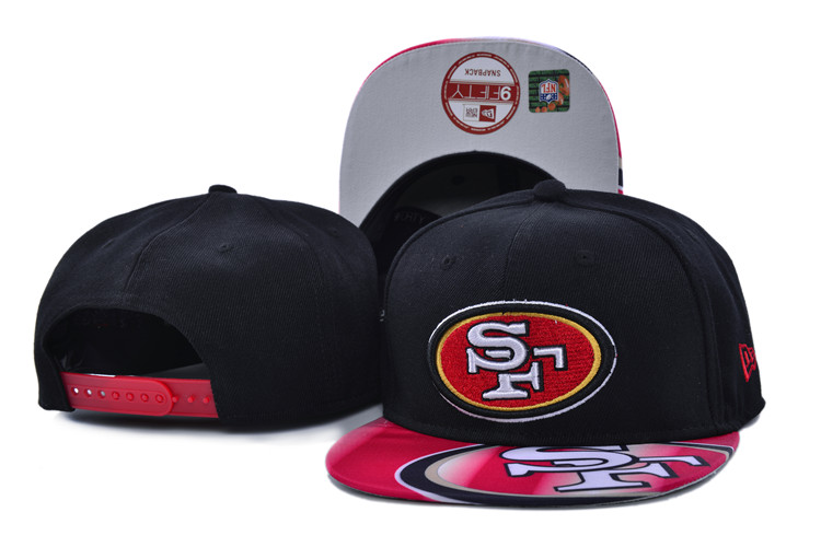 49ers Team Logo Black Adjustable Hat SF