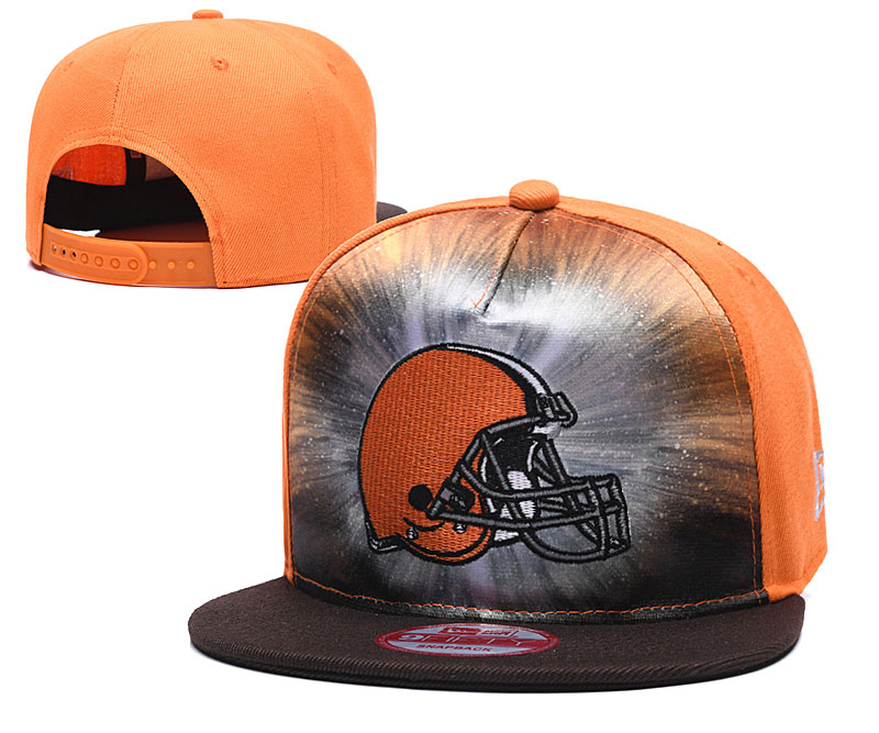 Browns Team Logo Brown Orange Brown Adjustable Leather Hat TX