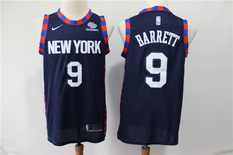 Knicks 9 R.J. Barrett Navy 2019 NBA Draft First Round Pick Nike Swingman Jersey