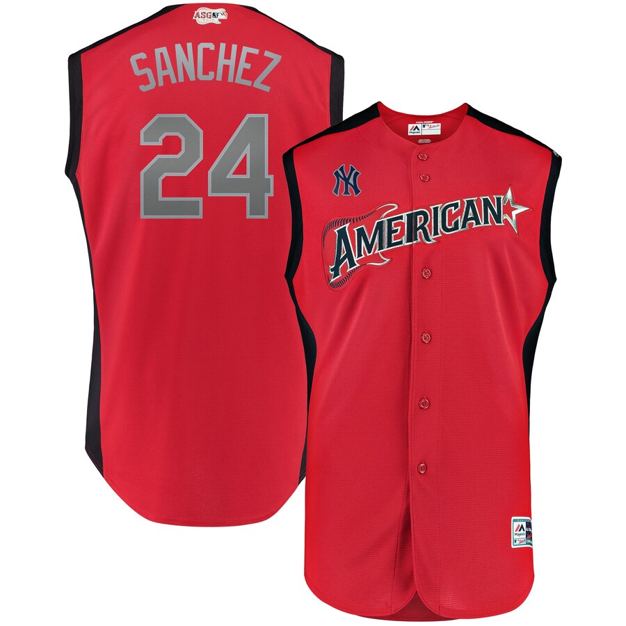 American League 24 Gary Sanchez Red 2019 MLB All-Star Game Player Jersey