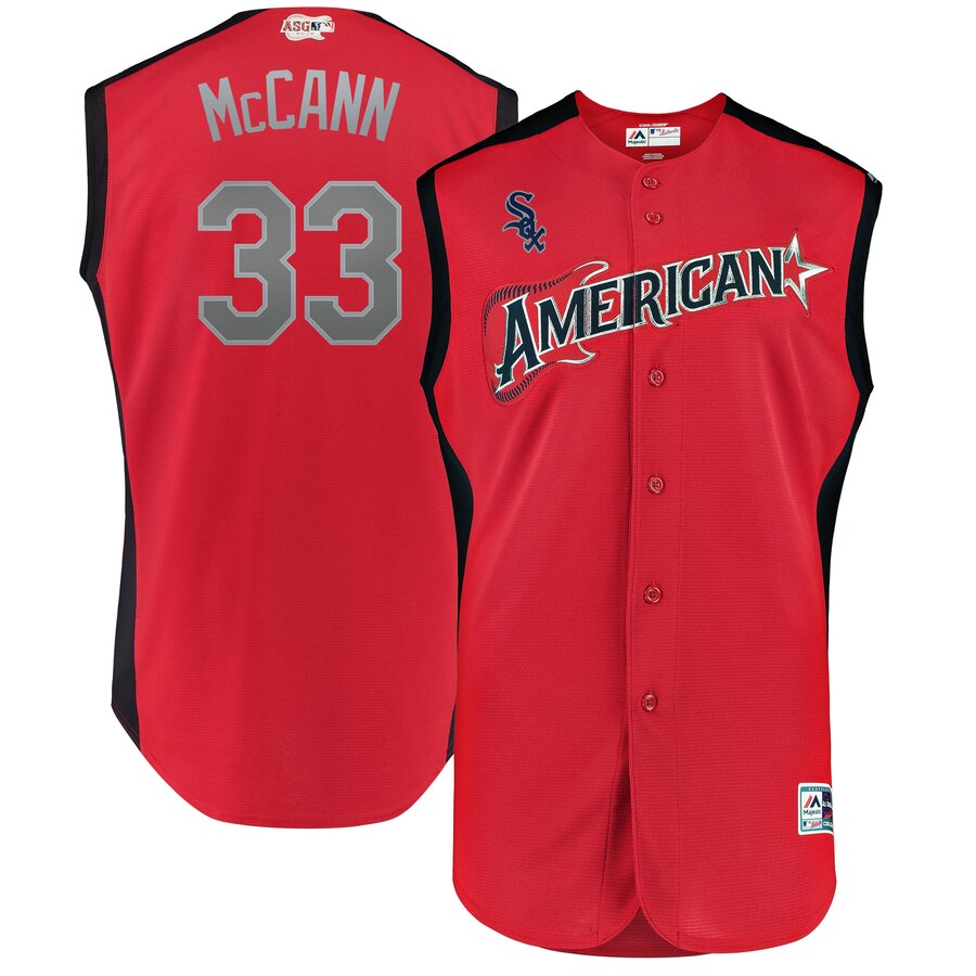 American League 33 James McCann Red 2019 MLB All-Star Game Workout Player Jersey