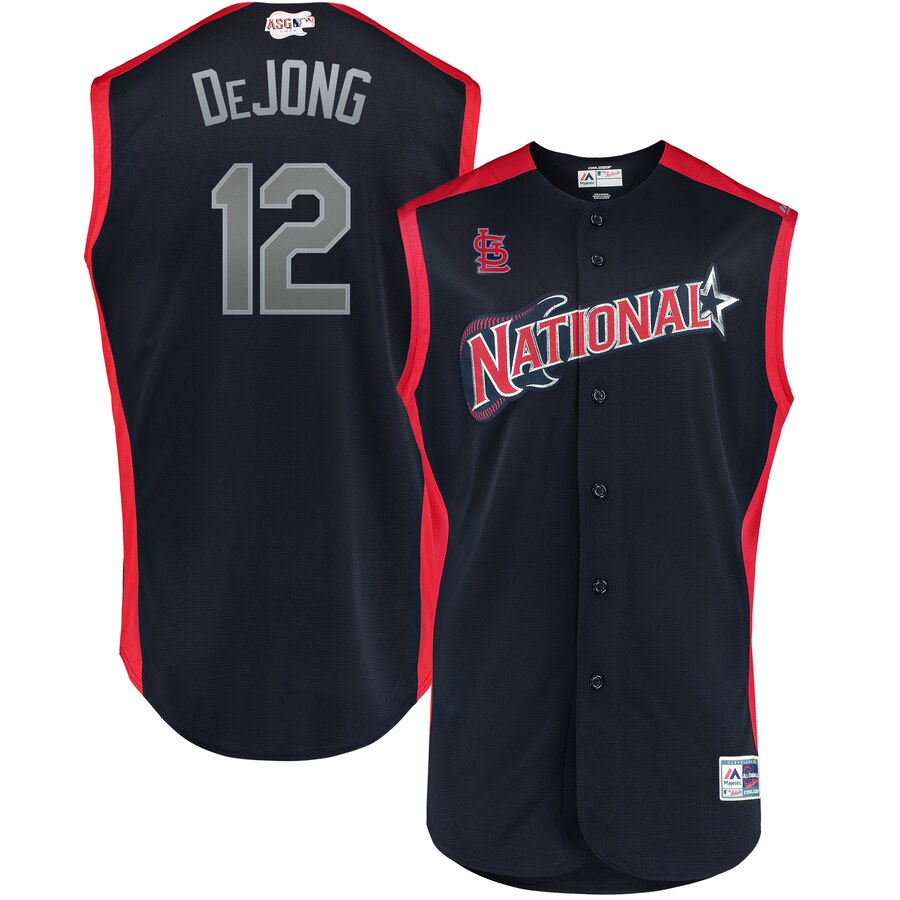 National League 12 Paul DeJong Navy 2019 MLB All-Star Game Workout Player Jersey