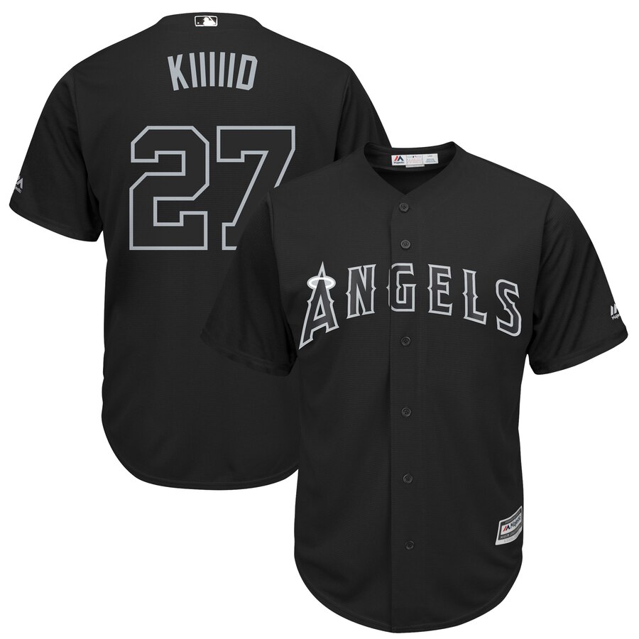 Angels 27 Mike Trout "Kiiiid" Black 2019 Players' Weekend Player Jersey
