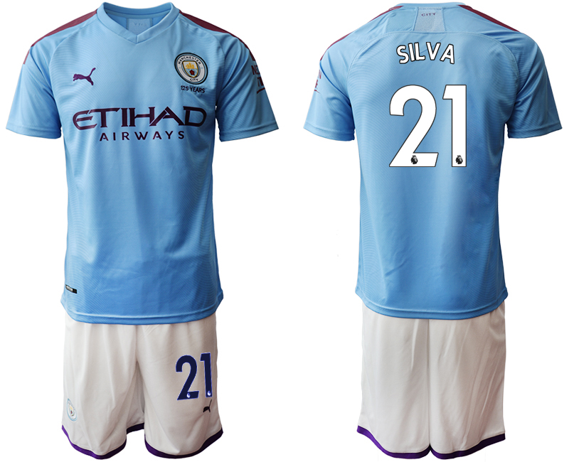 2019-20 Manchester City 21 SILVA Home Soccer Jersey