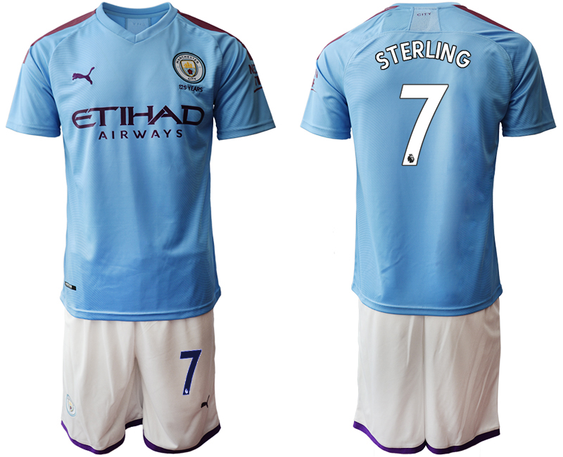 2019-20 Manchester City 7 STERLING Home Soccer Jersey