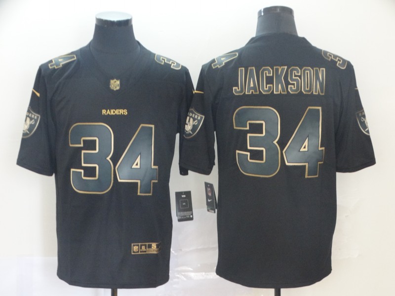 Nike Raiders 34 Bo Jackson Black Gold Vapor Untouchable Limited Jersey