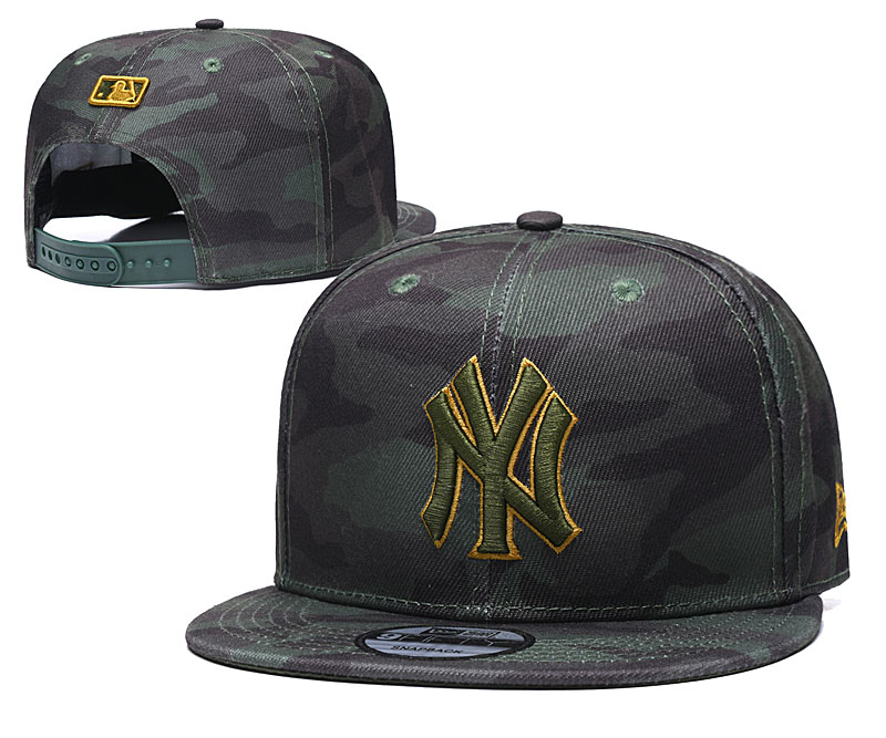 Yankees Team Logo Camo Adjustable Hat TX