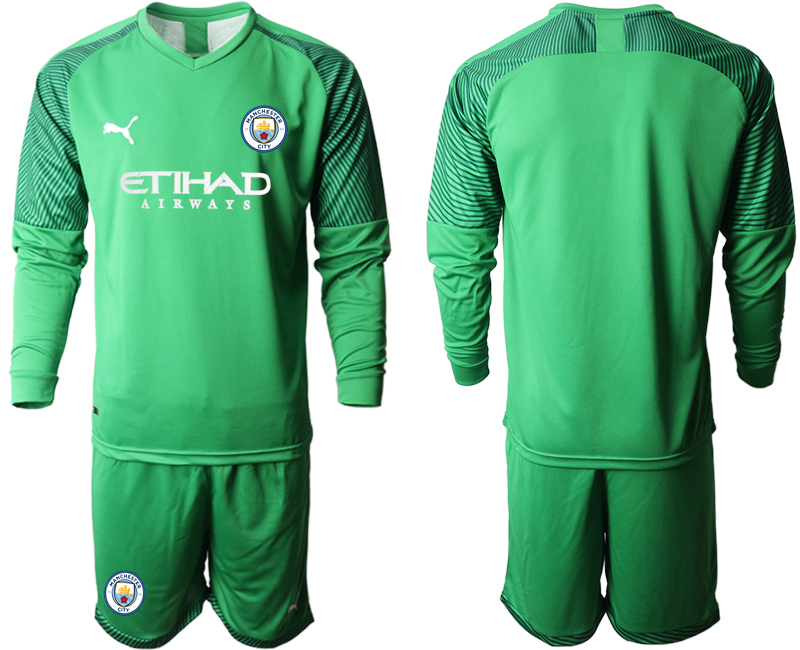 2019-20 Manchester City Green Goalkeeper Long Sleeve Soccer Jersey