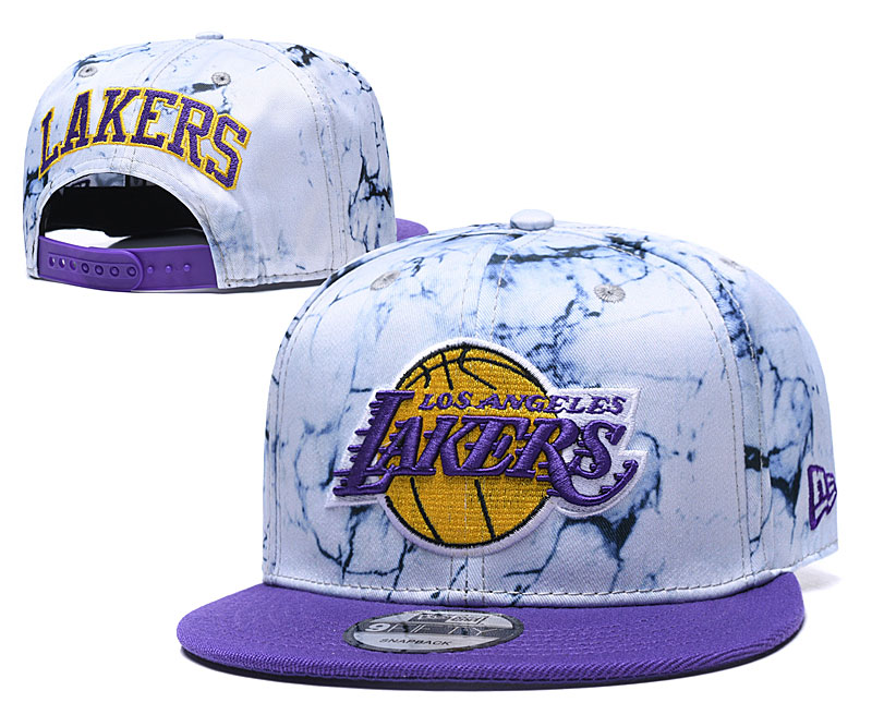 Lakers Team Logo Smoke Purple Adjustable Hat TX