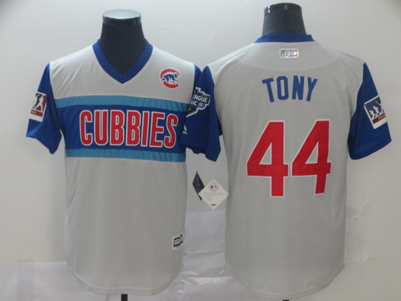 Cubs 44 Anthony Rizzo "Tony" Gray 2019 MLB Little League Classic Player Jersey
