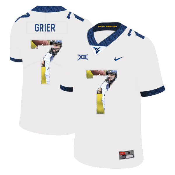 West Virginia Mountaineers 7 Will Grier White Fashion College Football Jersey