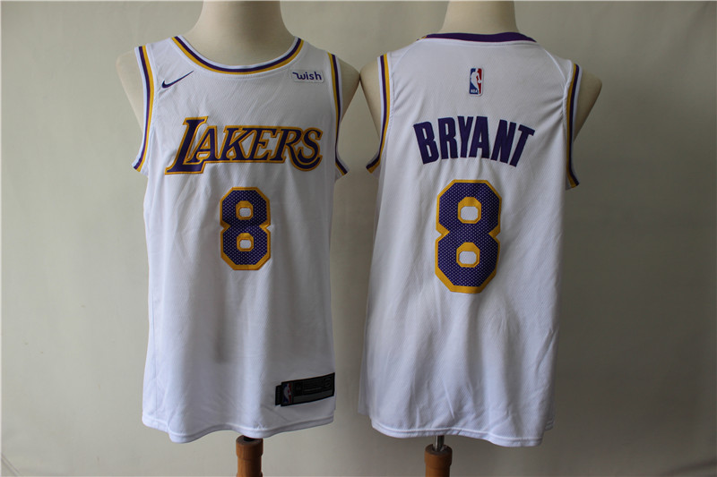 Lakers 8 Kobe Bryant White Nike Swingman Jersey