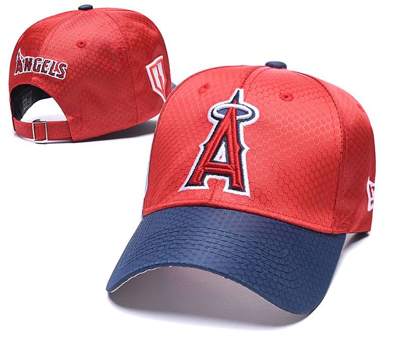 Angels Team Logo Red Navy 2019 Spring Training Peaked Adjustable Hat YD