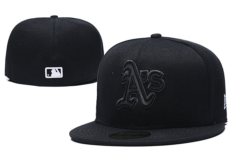 Athletics Team Logo Black Fitted Hat LX