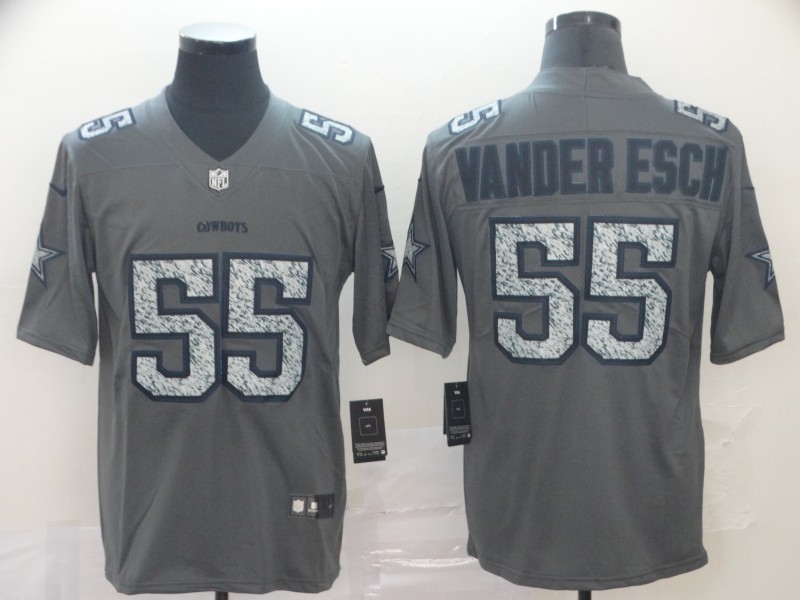 Nike Cowboys 55 Leighton Vander Esch Gray Camo Vapor Untouchable Limited Jersey