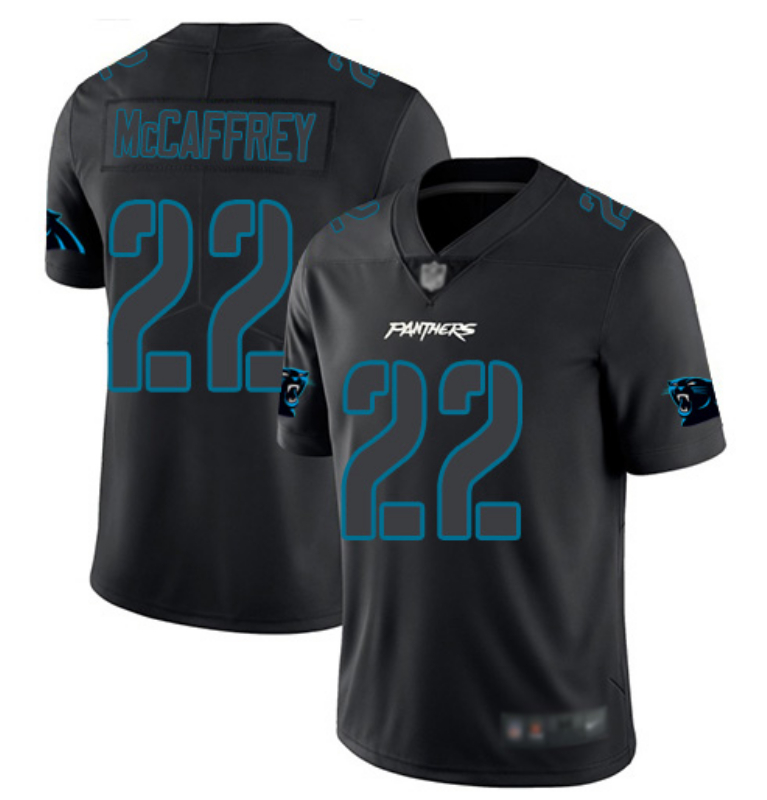 Nike Panthers 22 Christian McCaffrey Black Impact Rush Limited Jersey
