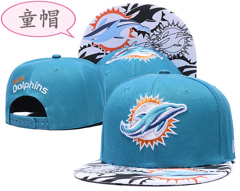 Dolphins Team Logo Aqua Youth Adjustable Hat GS