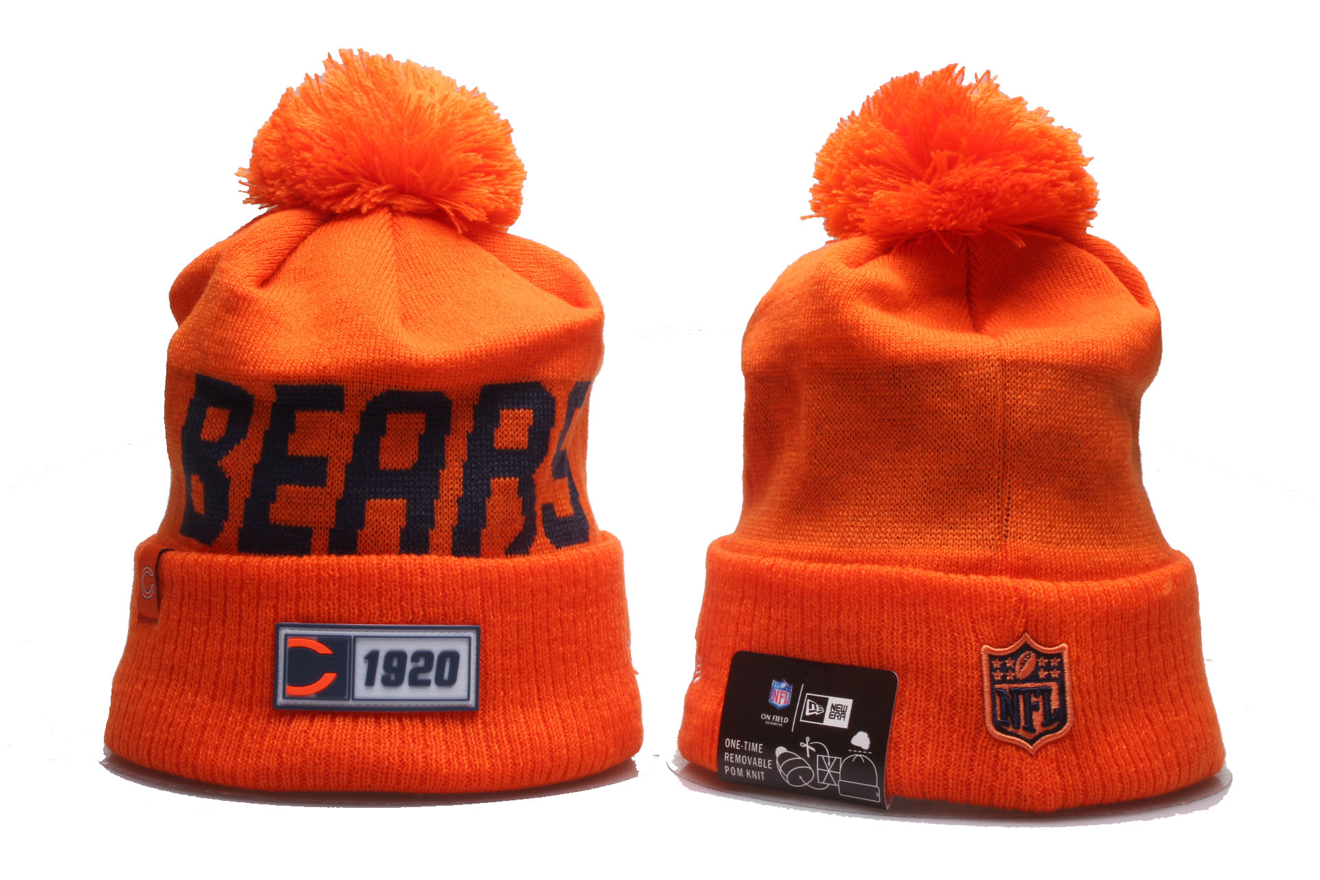 Bears Fresh Logo Orange 1920 Pom Knit Hat YD