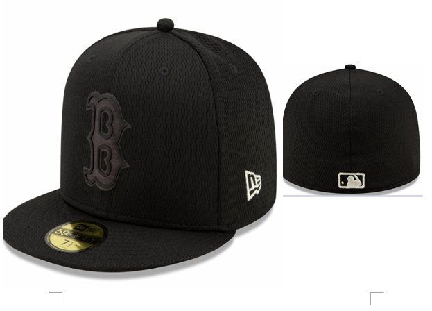 Red Sox Team Logo Black Fitted Hat LX