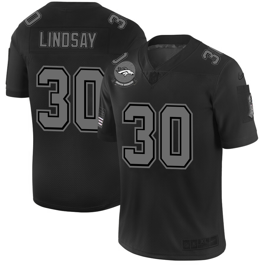 Nike Broncos 30 Phillip Lindsay 2019 Black Salute To Service Fashion Limited Jersey