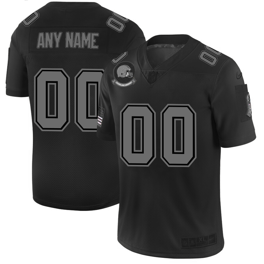 Nike Browns Customized 2019 Black Salute To Service Fashion Limited Jersey