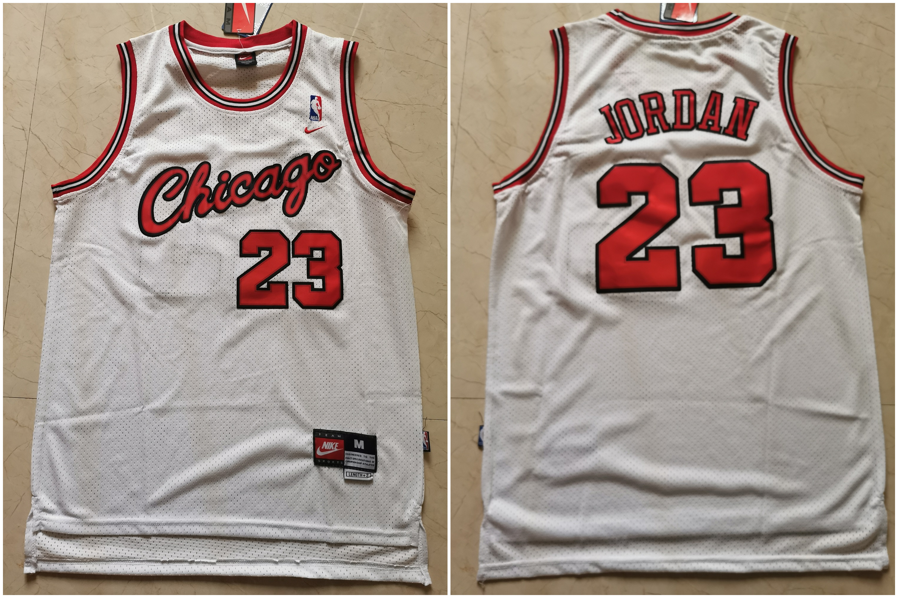 Bulls 23 Michael Jordan White Nike Mesh Swingman Jersey