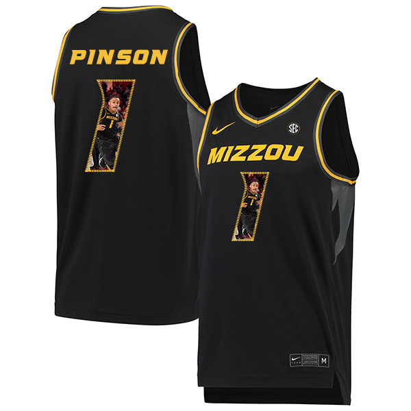 Missouri Tigers 1 Xavier Pinson Black Fashion College Basketball Jersey