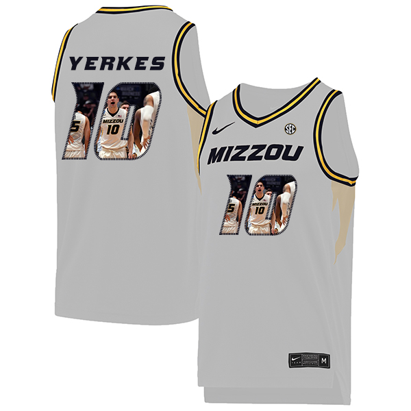 Missouri Tigers 10 Evan Yerkes White Fashion College Basketball Jersey