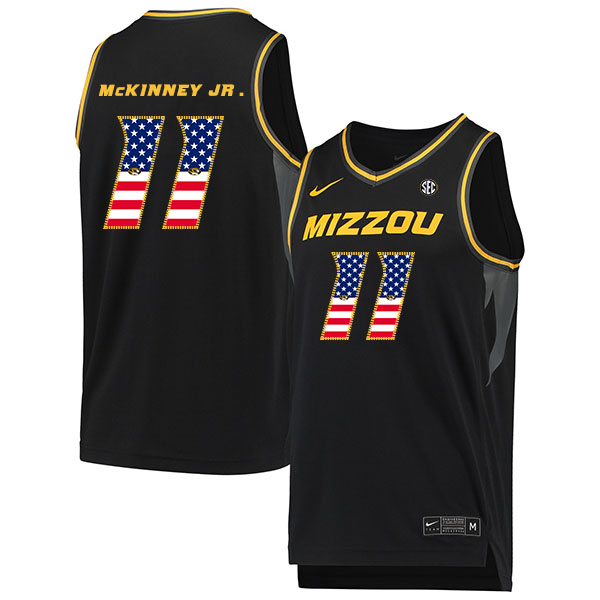 Missouri Tigers 11 Mario McKinney Jr. Black USA Flag College Basketball Jersey.jpeg