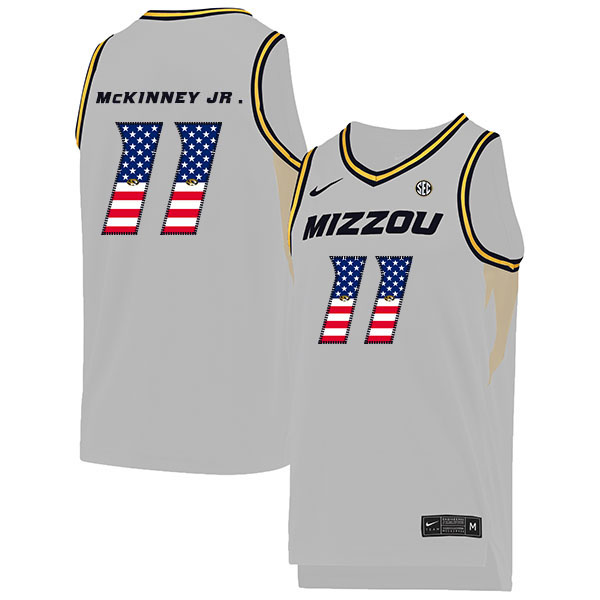 Missouri Tigers 11 Mario McKinney Jr. White USA Flag College Basketball Jersey.jpeg