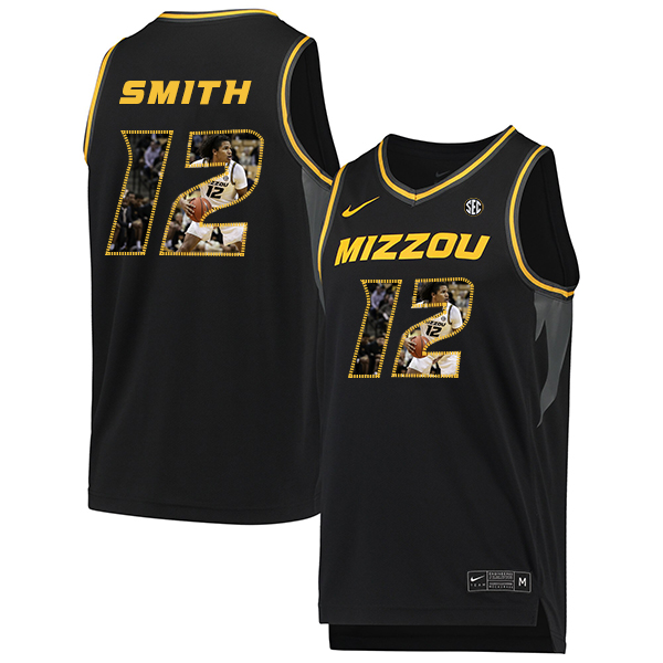 Missouri Tigers 12 Dru Smith Black Fashion College Basketball Jersey