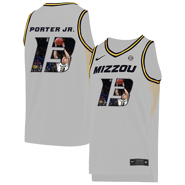 Missouri Tigers 13 Michael Porter Jr. White Fashion College Basketball Jersey.jpeg