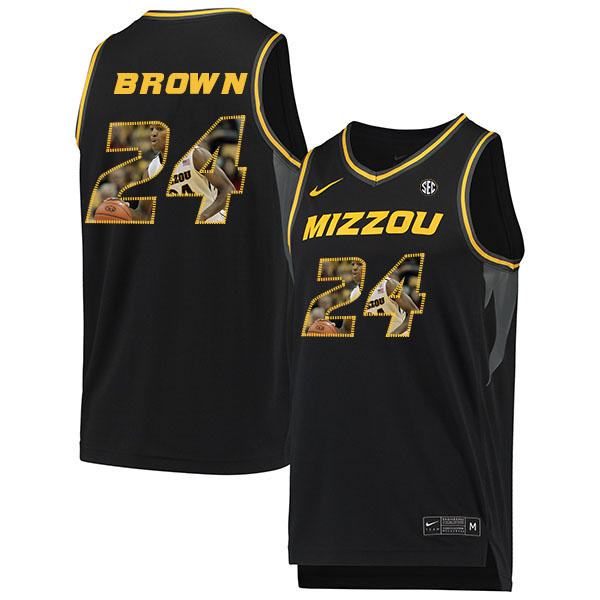 Missouri Tigers 24 Kobe Brown Black Fashion College Basketball Jersey