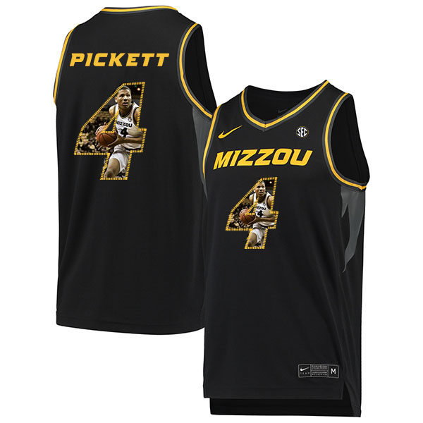 Missouri Tigers 4 Javon Pickett Black Fashion College Basketball Jersey