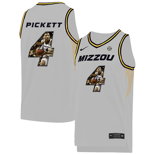 Missouri Tigers 4 Javon Pickett White Fashion College Basketball Jersey