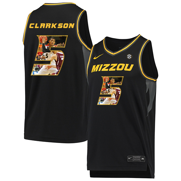 Missouri Tigers 5 Jordan Clarkson Black Fashion College Basketball Jersey