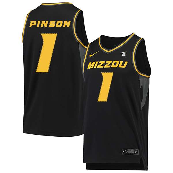 Missouri Tigers 1 Xavier Pinson Black College Basketball Jersey