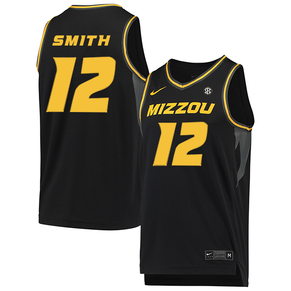 Missouri Tigers 12 Dru Smith Black College Basketball Jersey