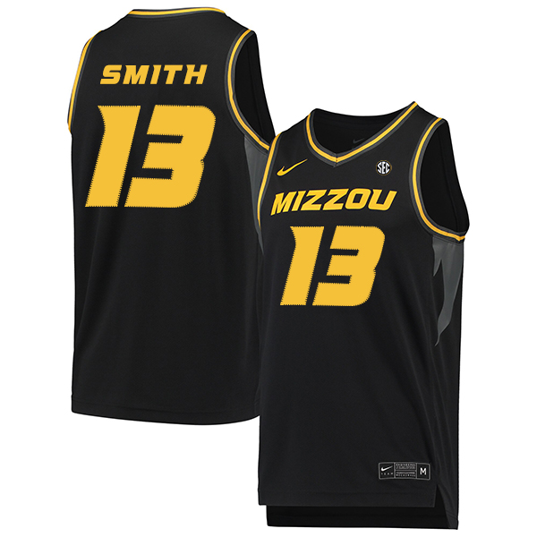 Missouri Tigers 13 Mark Smith Black College Basketball Jersey
