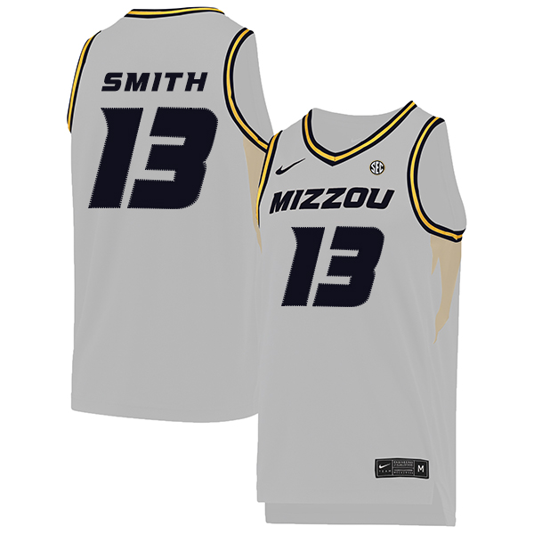 Missouri Tigers 13 Mark Smith White College Basketball Jersey
