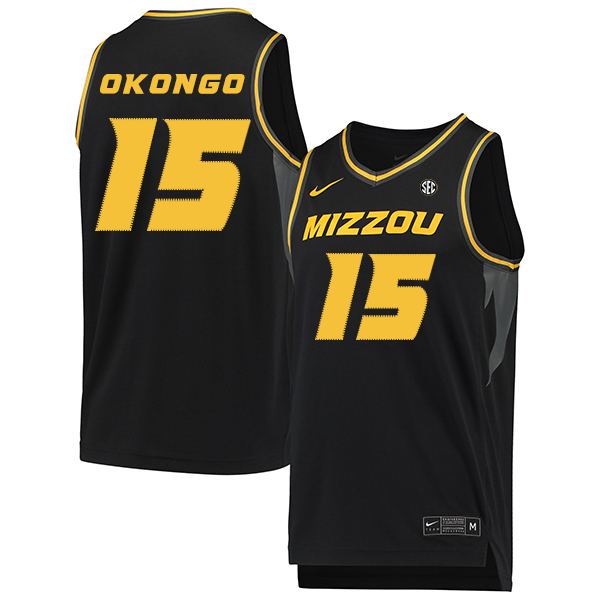 Missouri Tigers 15 Axel Okongo Black College Basketball Jersey