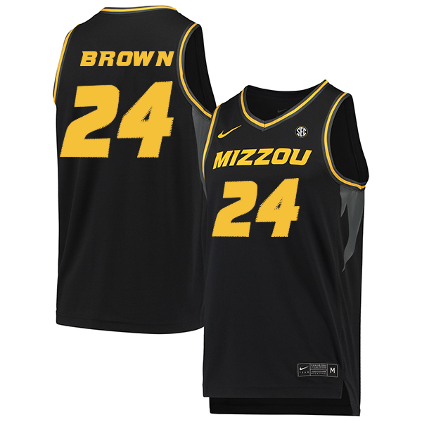 Missouri Tigers 24 Kobe Brown Black College Basketball Jersey