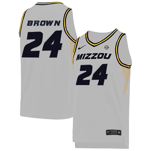 Missouri Tigers 24 Kobe Brown White College Basketball Jersey