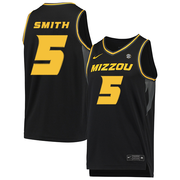 Missouri Tigers 5 Mitchell Smith Black College Basketball Jersey