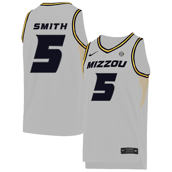 Missouri Tigers 5 Mitchell Smith White College Basketball Jersey