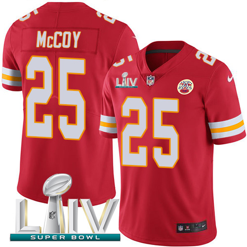 Nike Chiefs 25 LeSean McCoy Red Youth 2020 Super Bowl LIV Vapor Untouchable Limited Jersey